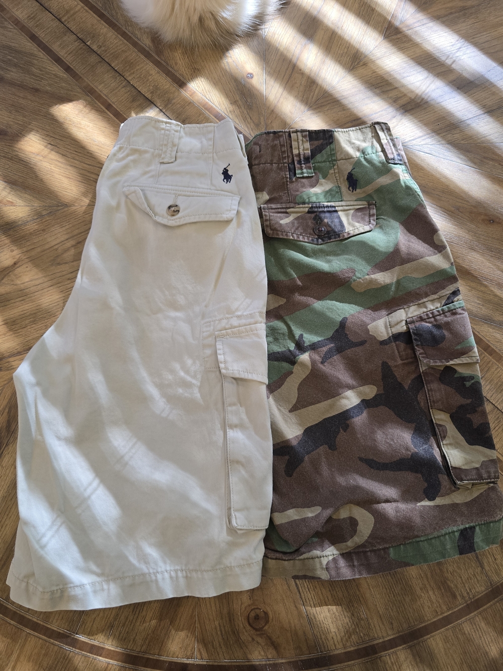 Ralph Lauren Polo Men's Khaki & Camo Cargo Shorts - Stone + Camouflage, Size 29